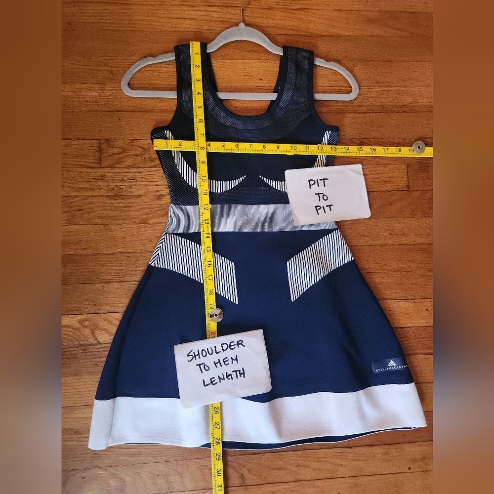 Adidas x Stella McCartney Court Clubhouse Prime Knit Tennis Dress Night Indigo - Picture 8 of 13